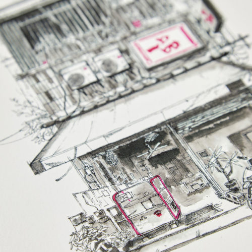illustration inspiree de l'architecture de Tokyo