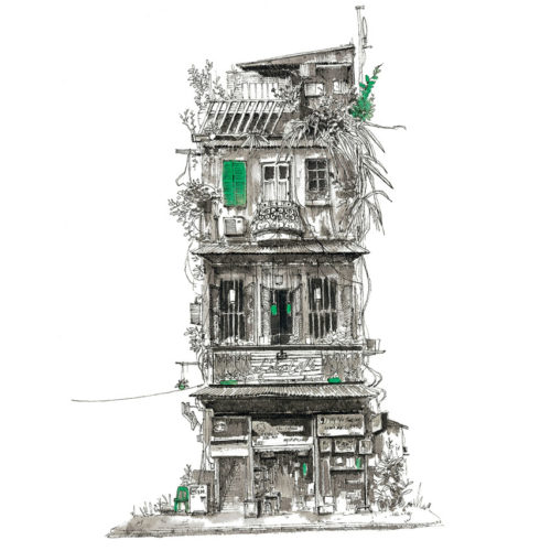 illustration inspirée de l'architecture Hanoi