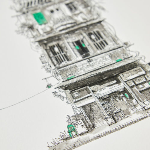 illustration inspiree de l'architecture d'Hanoi